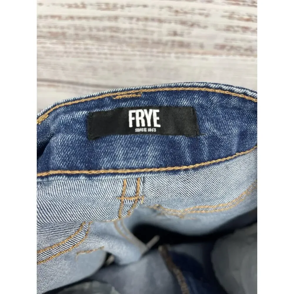 Frye Jeans Womens 4/27 Blue High Rise Slim Straight Stretch Denim Pants - Picture 6 of 12